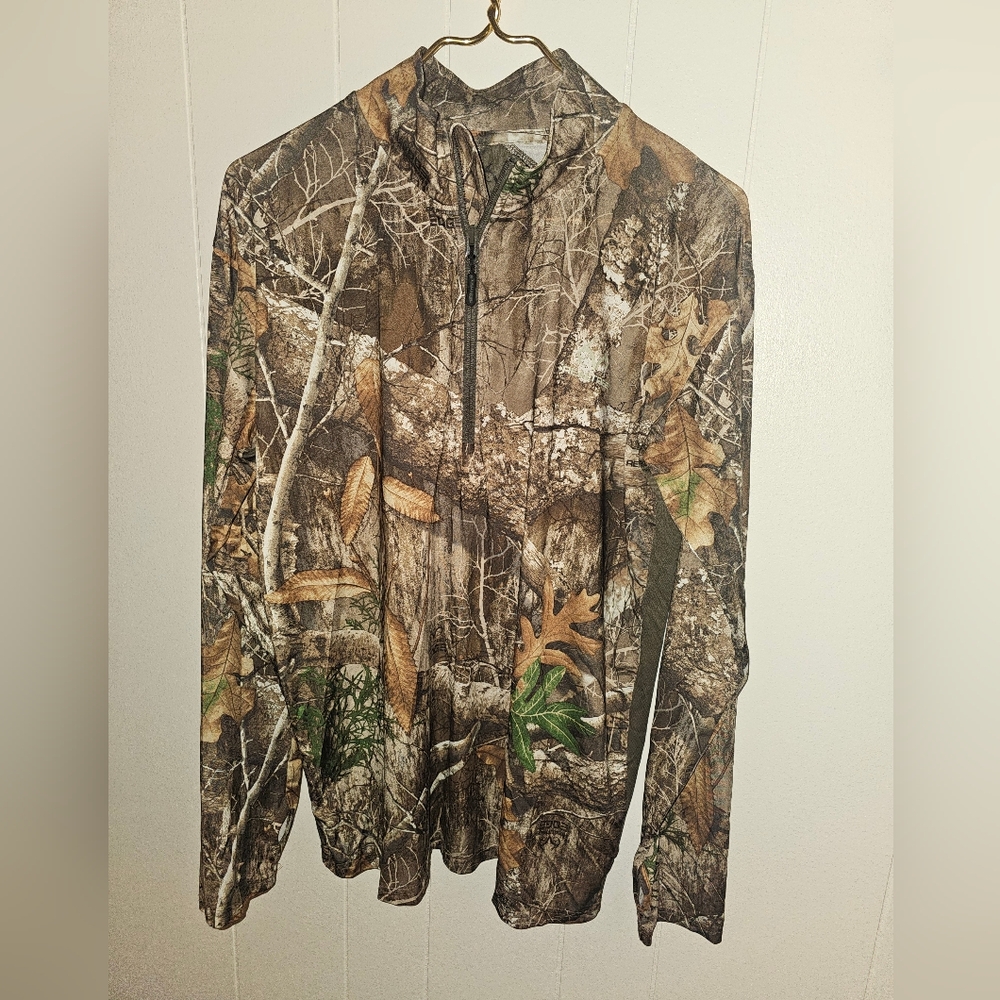 Realtree Camouflage Quarter Zip Hoodie Size Medium